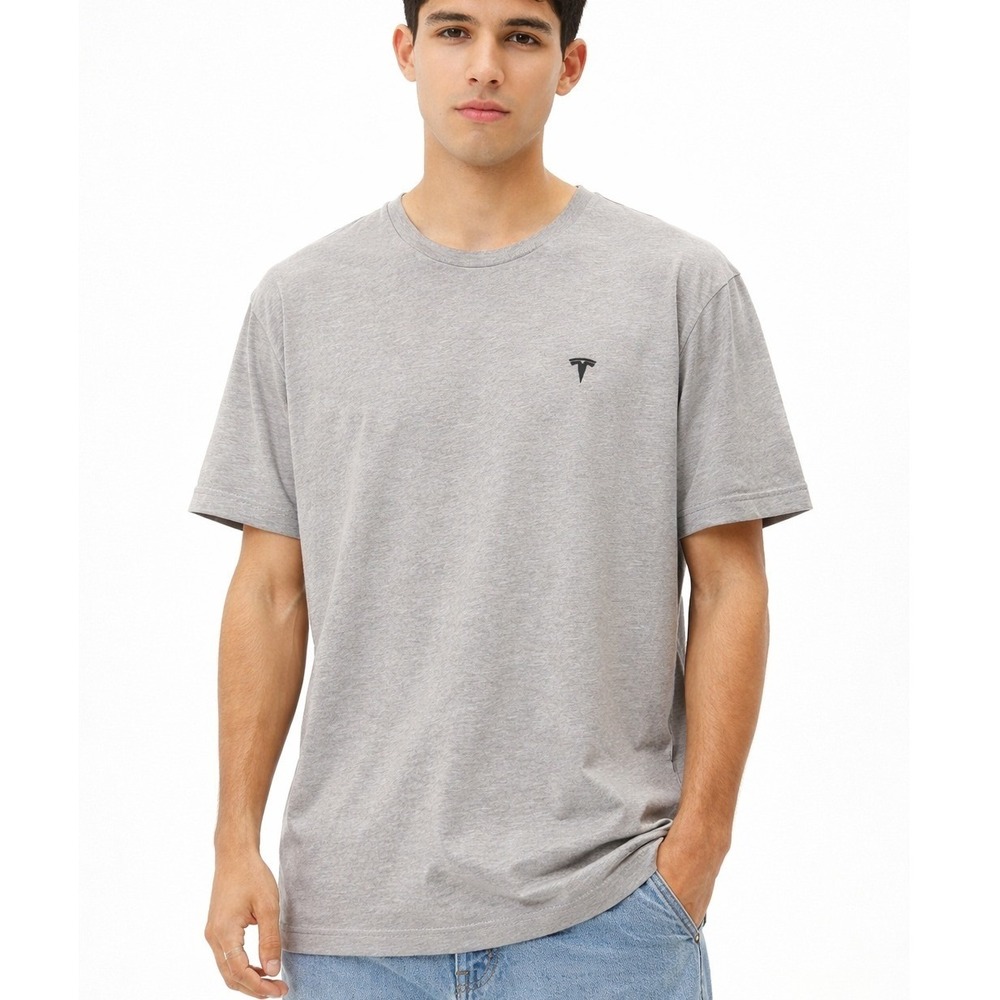 Tesla Logo Short Sleeve T-Shirt‎ Mens 2XL Gray